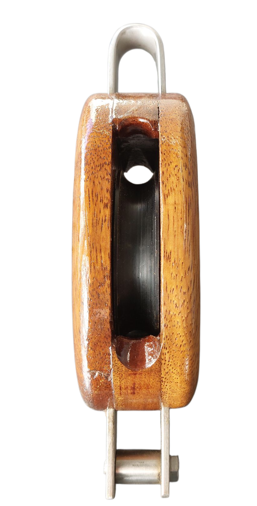 LARGE SINGLE BINDING BLOCK with ROLLER BEARING SHEAVE and BECKET