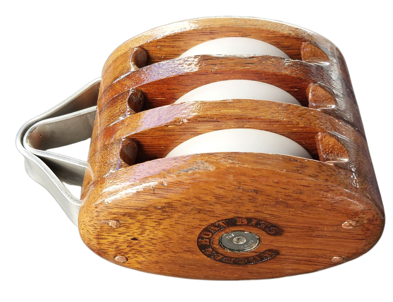 LARGE TRIPLE BINDING BLOCK with PLAIN SOLID BEARING SHEAVES