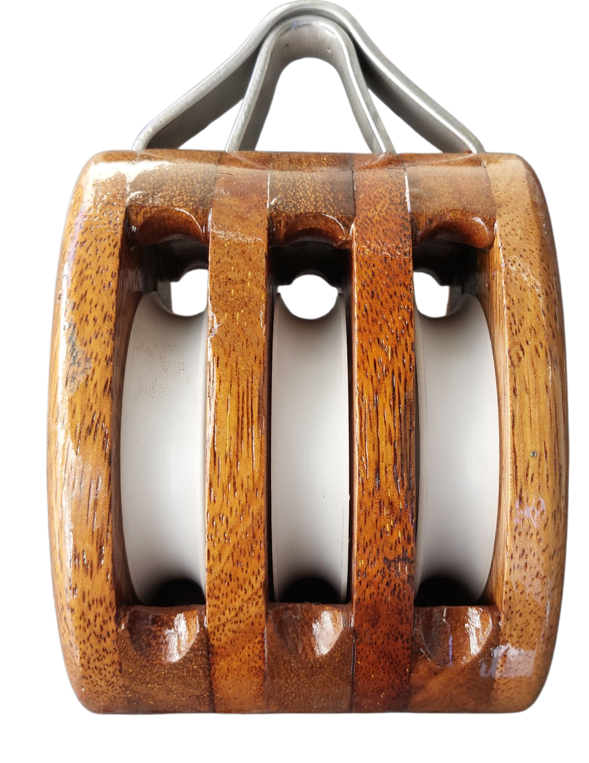 LARGE TRIPLE BINDING BLOCK with PLAIN SOLID BEARING SHEAVES